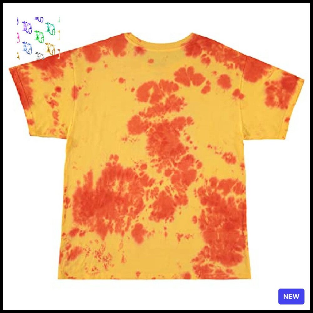 Retro Tie Dye Tee Classic Crew Neck Short Sleeve Vintage Music Style - Picture 3 of 7